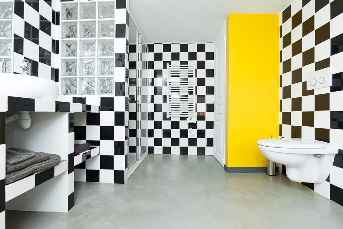 Yellow Tile bathroom