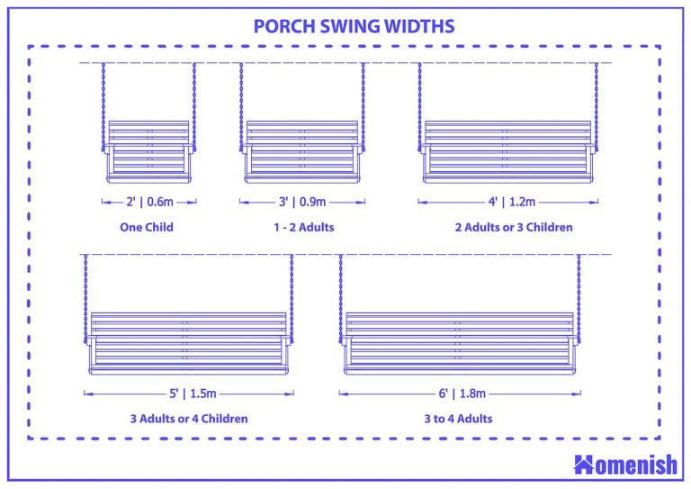 What Are the Porch Swing Sizes? (with 4 Drawings) Homenish