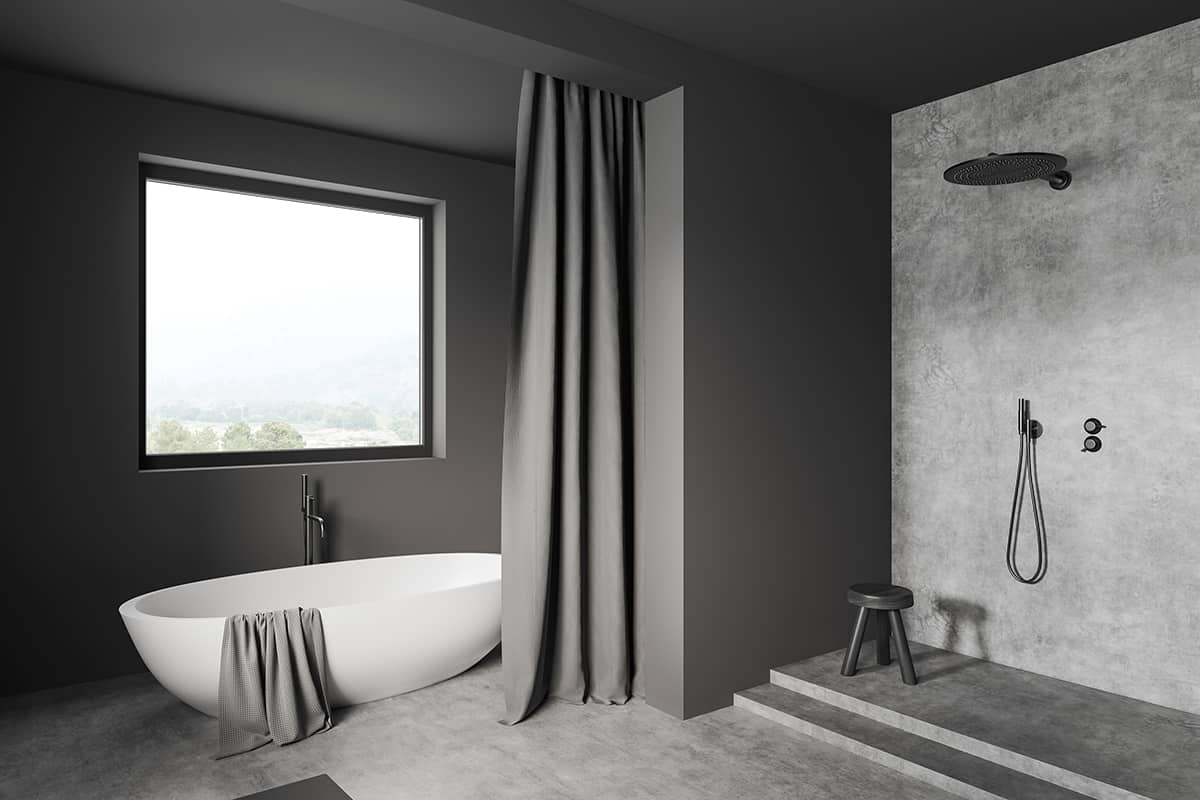 Dark Gray Shower Curtains for a Gray Bathroom