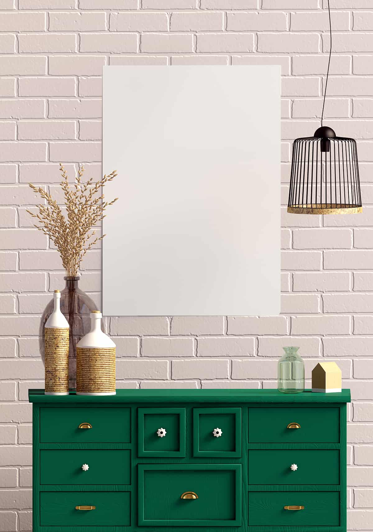 Green Dresser that Go with a Gray Room