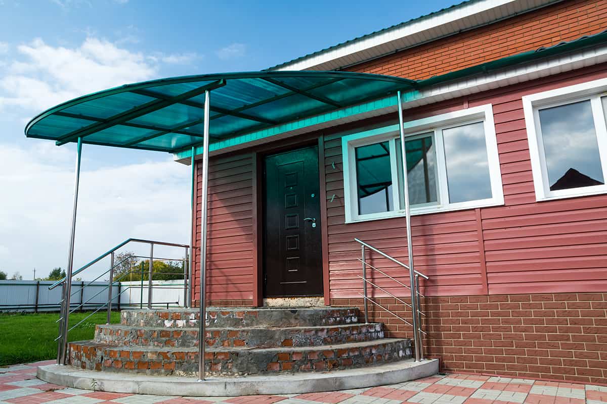 Glass Canopy Porch Overhang