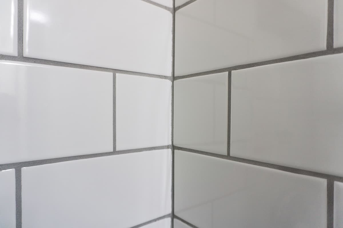 Gray Grout Work Well with White Tile