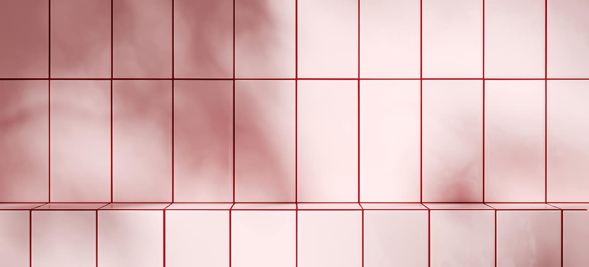 Red Grout Work Well with White Tile