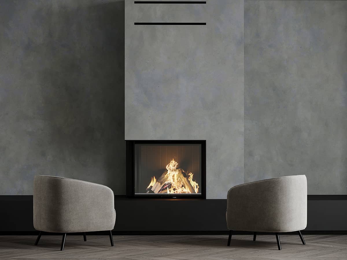 Charcoal Gray Fireplace Feature Wall