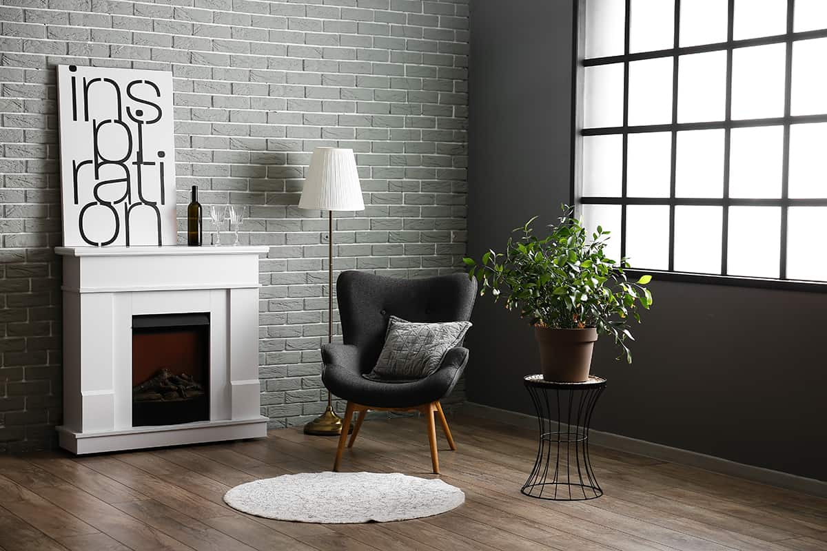 Light Gray Fireplace Feature Wall