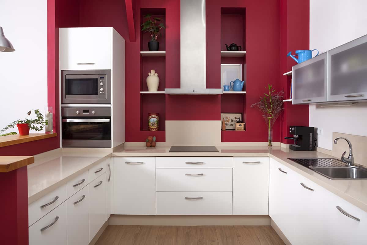 Red Wall Paint that Go with White Cabinets