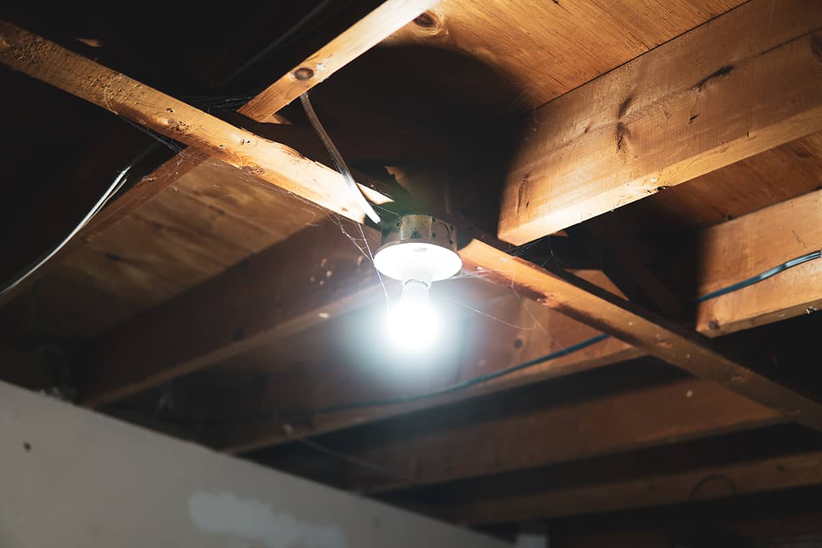 Brown Basement ceiling