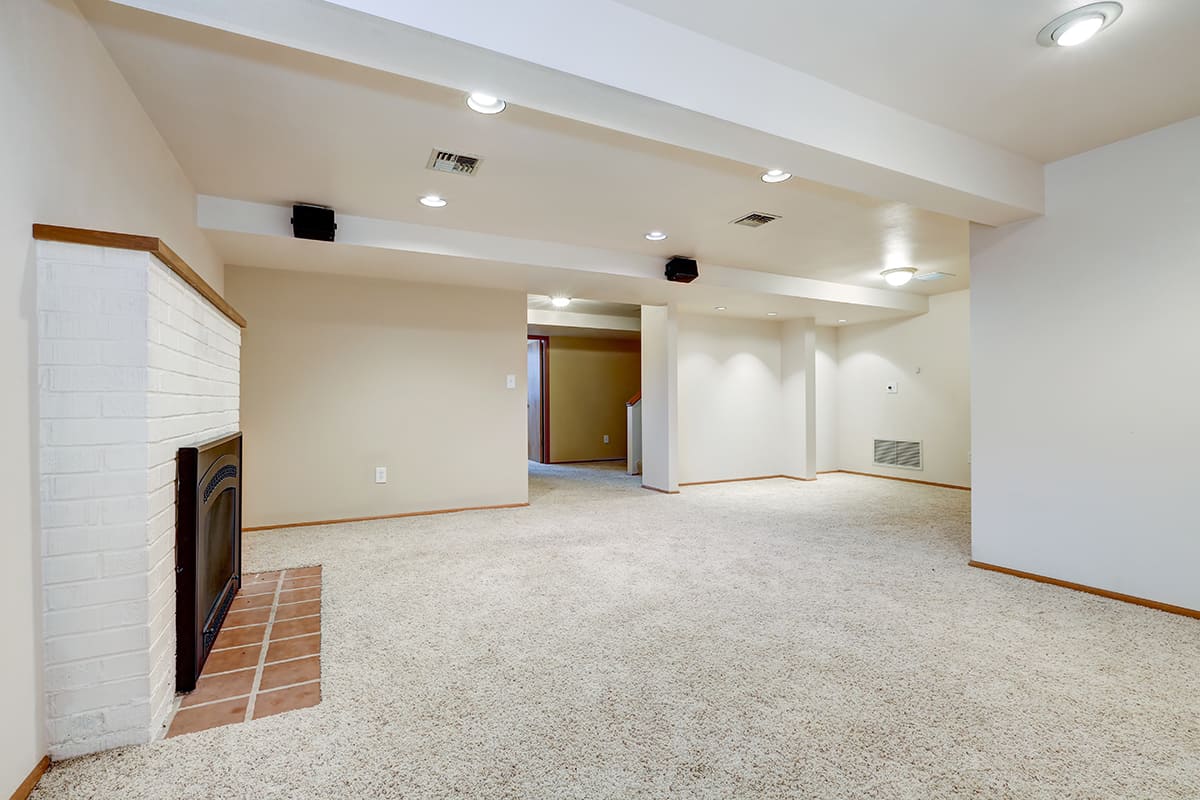 Cream basement ceiling