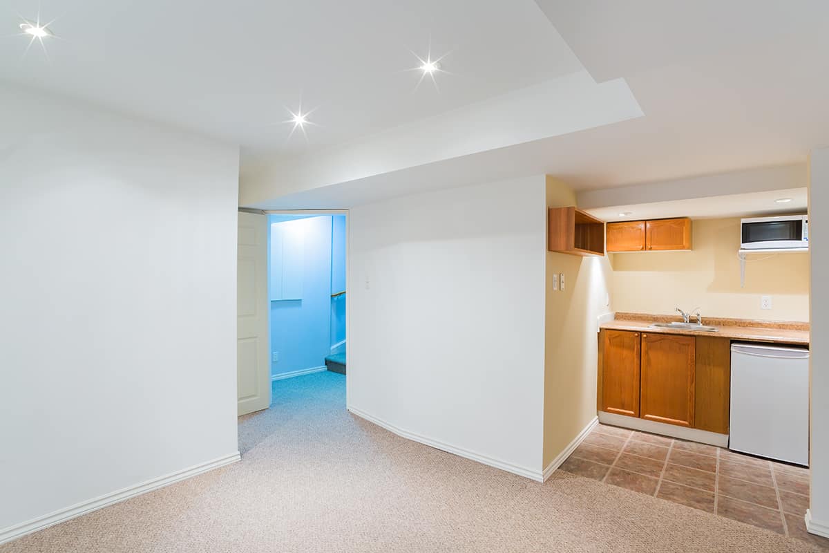 White Basement ceiling