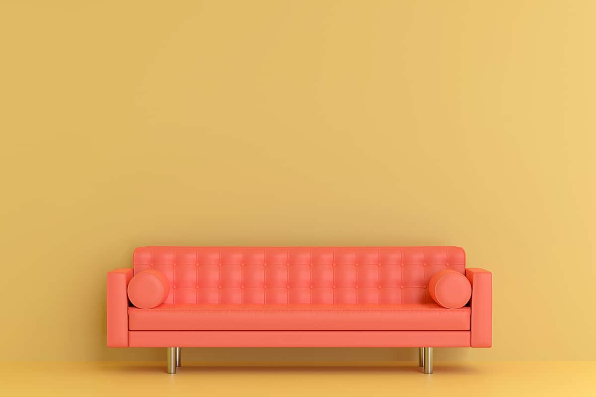 Orange Sofa Go with Yellow Walls
