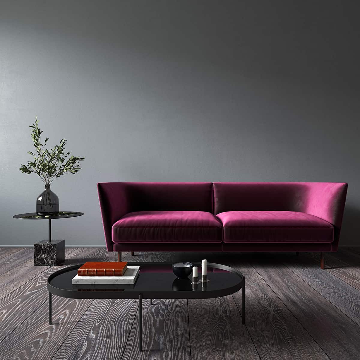 Purple Sofa Colors for Dark Floors