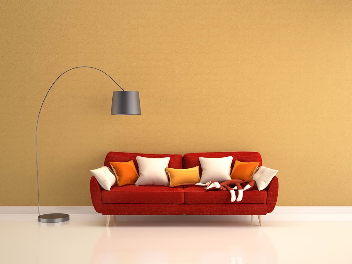 Red Sofa Go with Yellow Walls