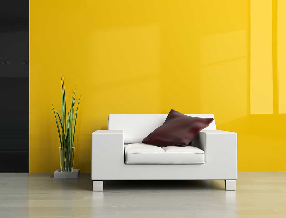 White Sofa Go with Yellow Walls