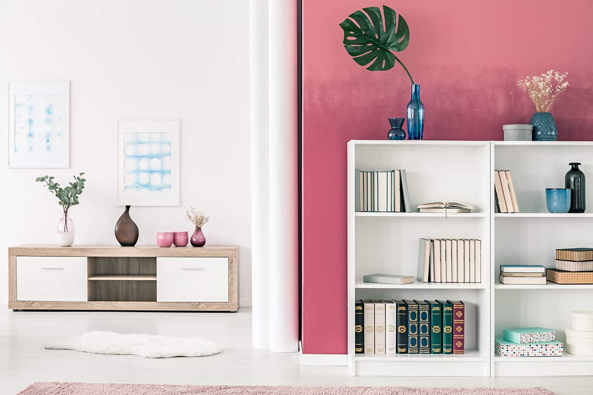 Modern White Back of Bookcase