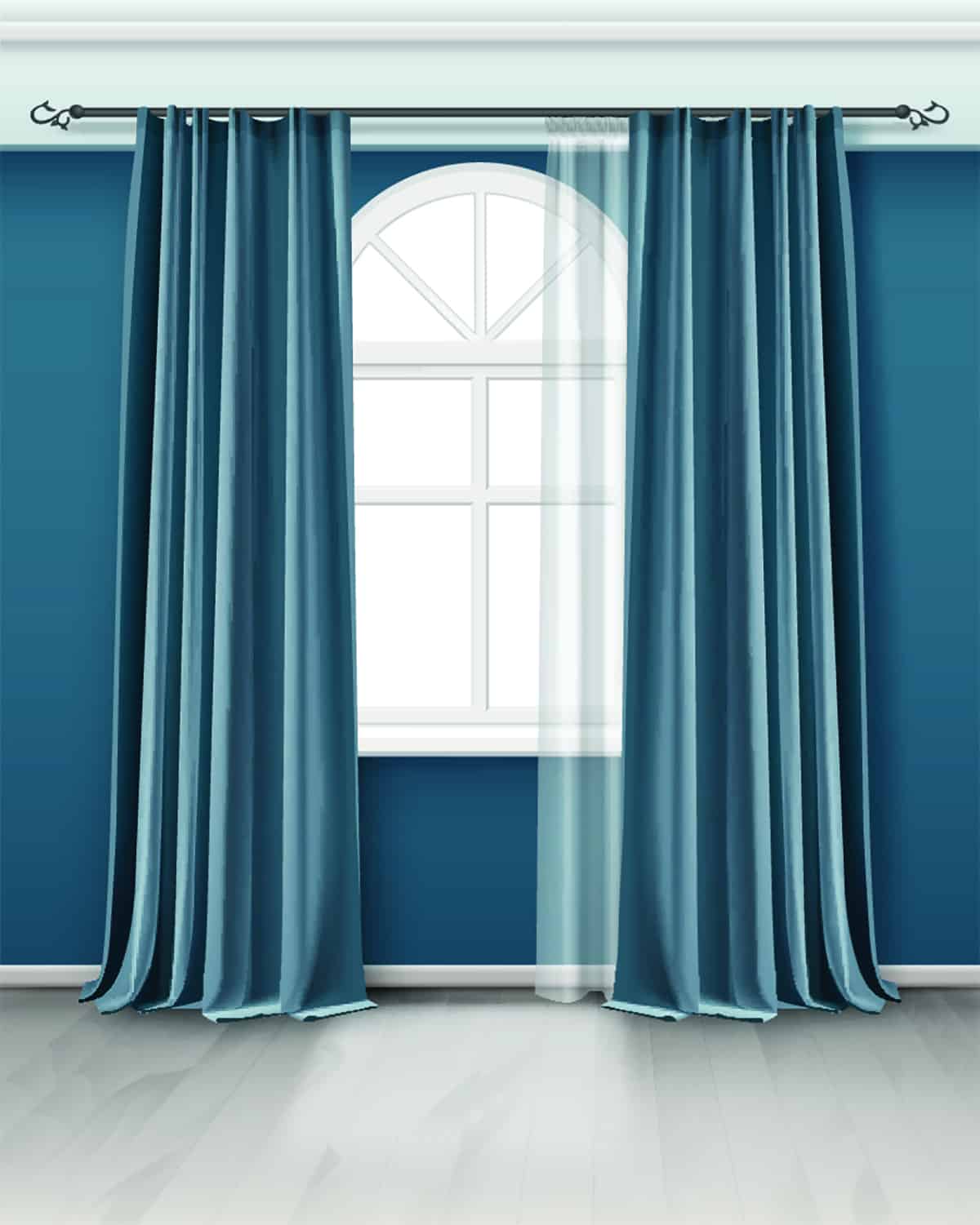 Puddled Long Curtain