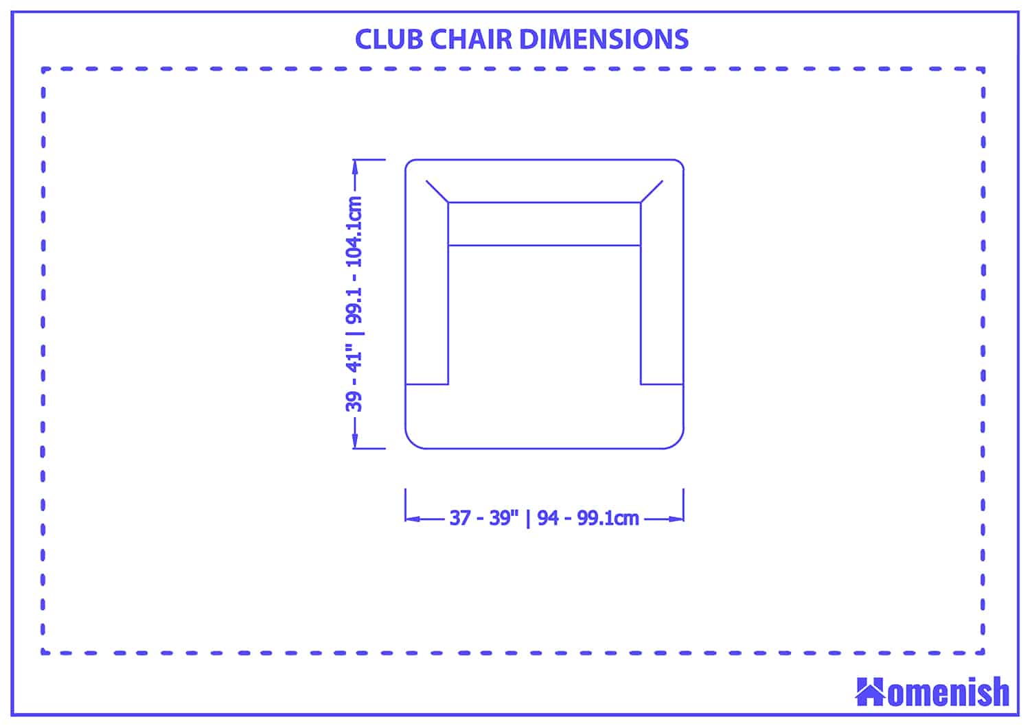 Club chair dimesnions