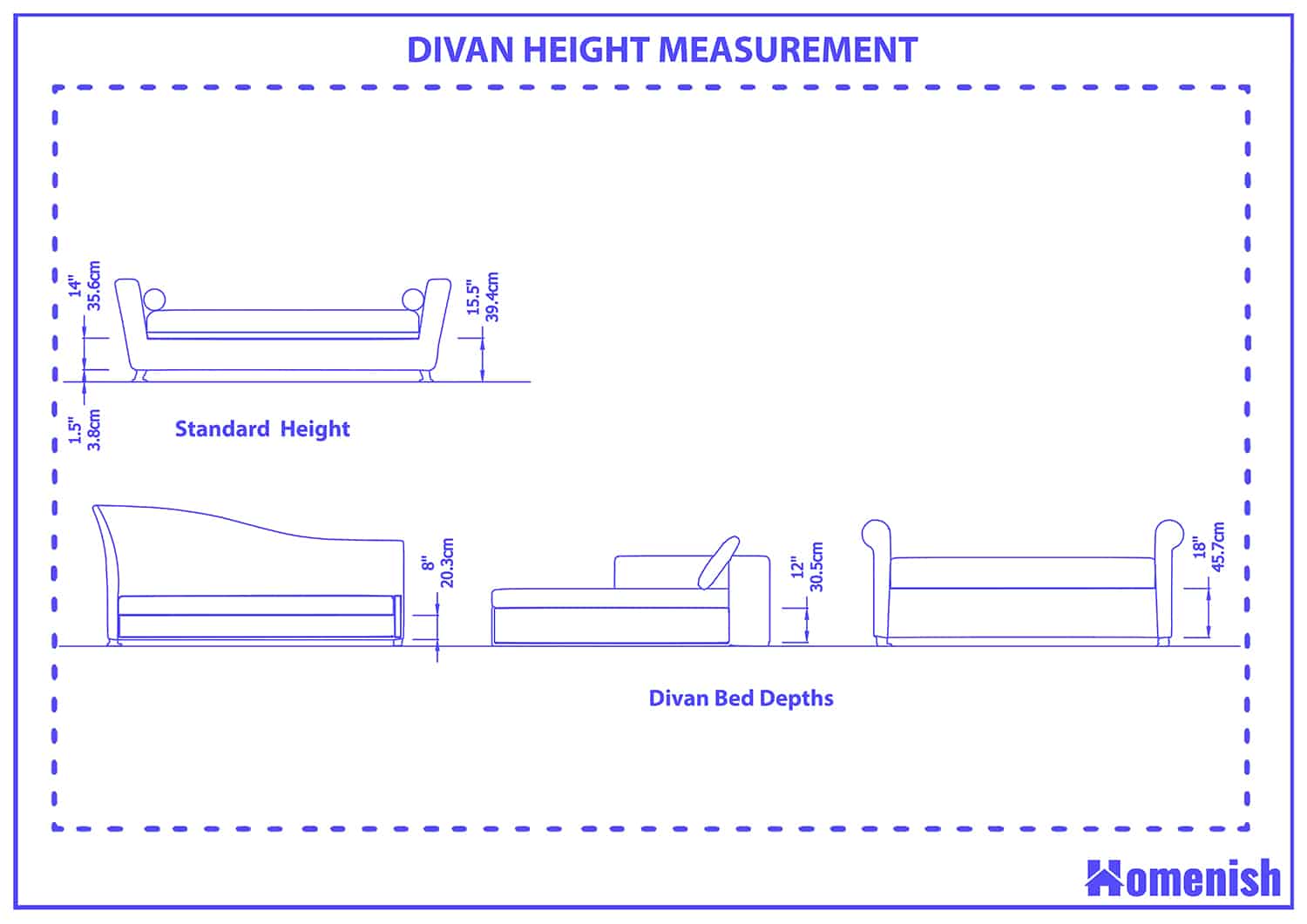 Divan height measurment