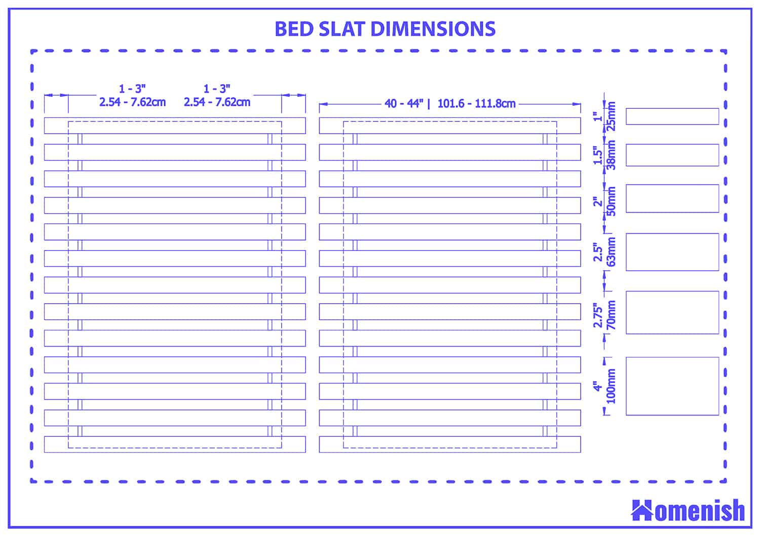 Bed slat dimensions