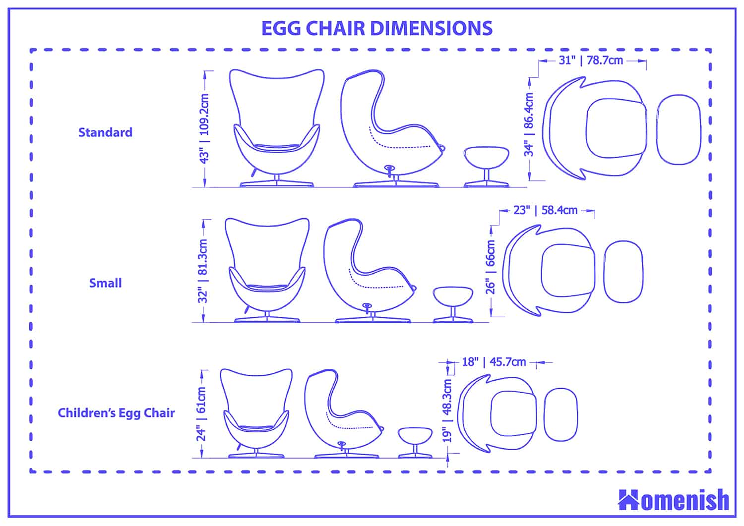 Egg chair dimensions