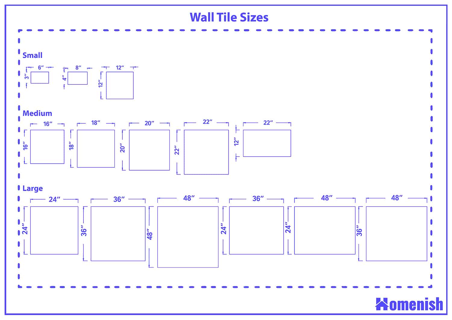 What Are The Wall Tile Sizes with 2 Illustrations Homenish