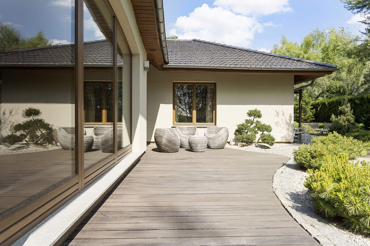 Gray Deck with White Walls