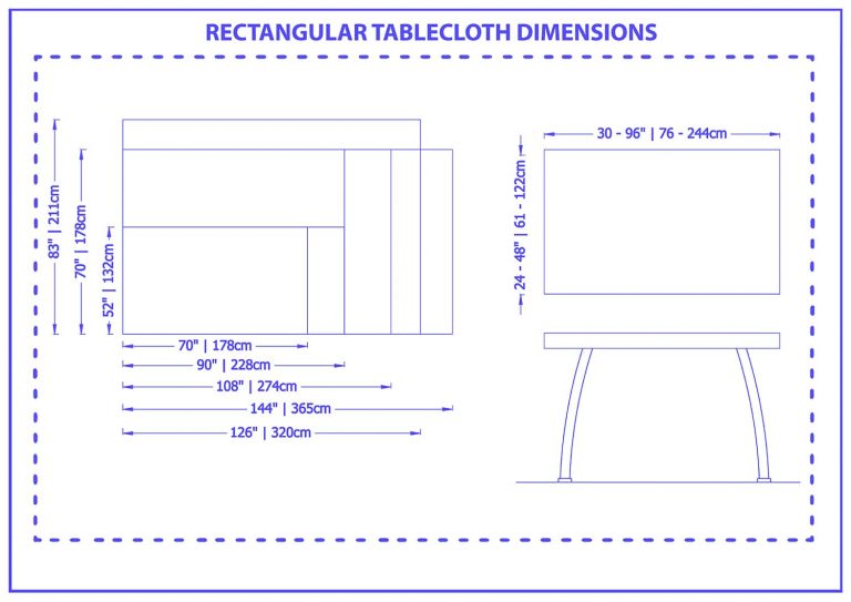 What Are the Tablecloth Sizes (with Drawings) Homenish