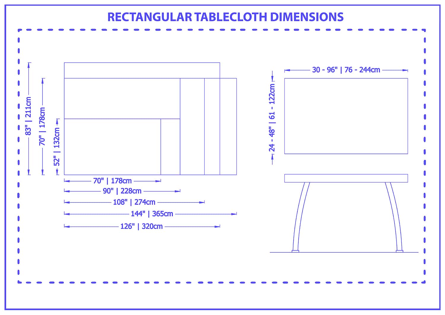 Rectangular tablecloth dimensions