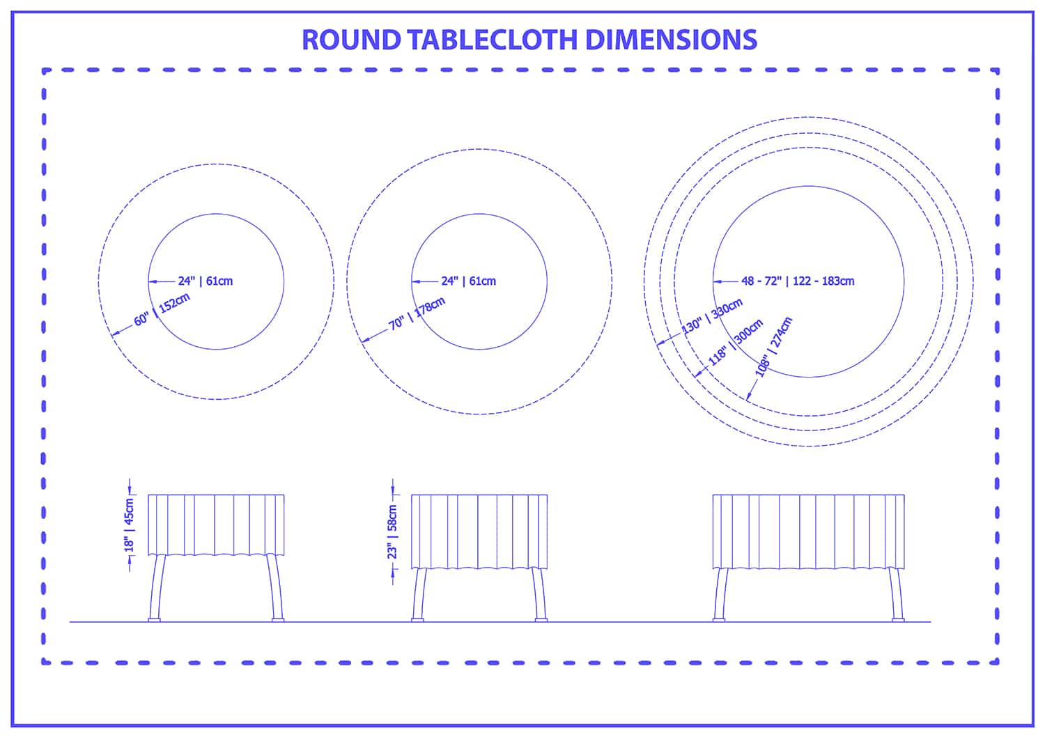 Round tablecloth dimensions