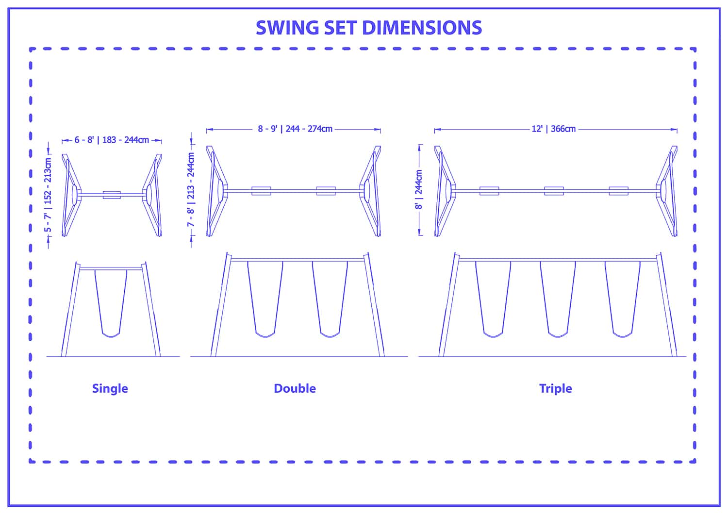 Swing set dimensions