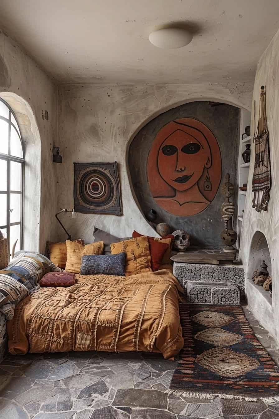 Artistic boho bedroom