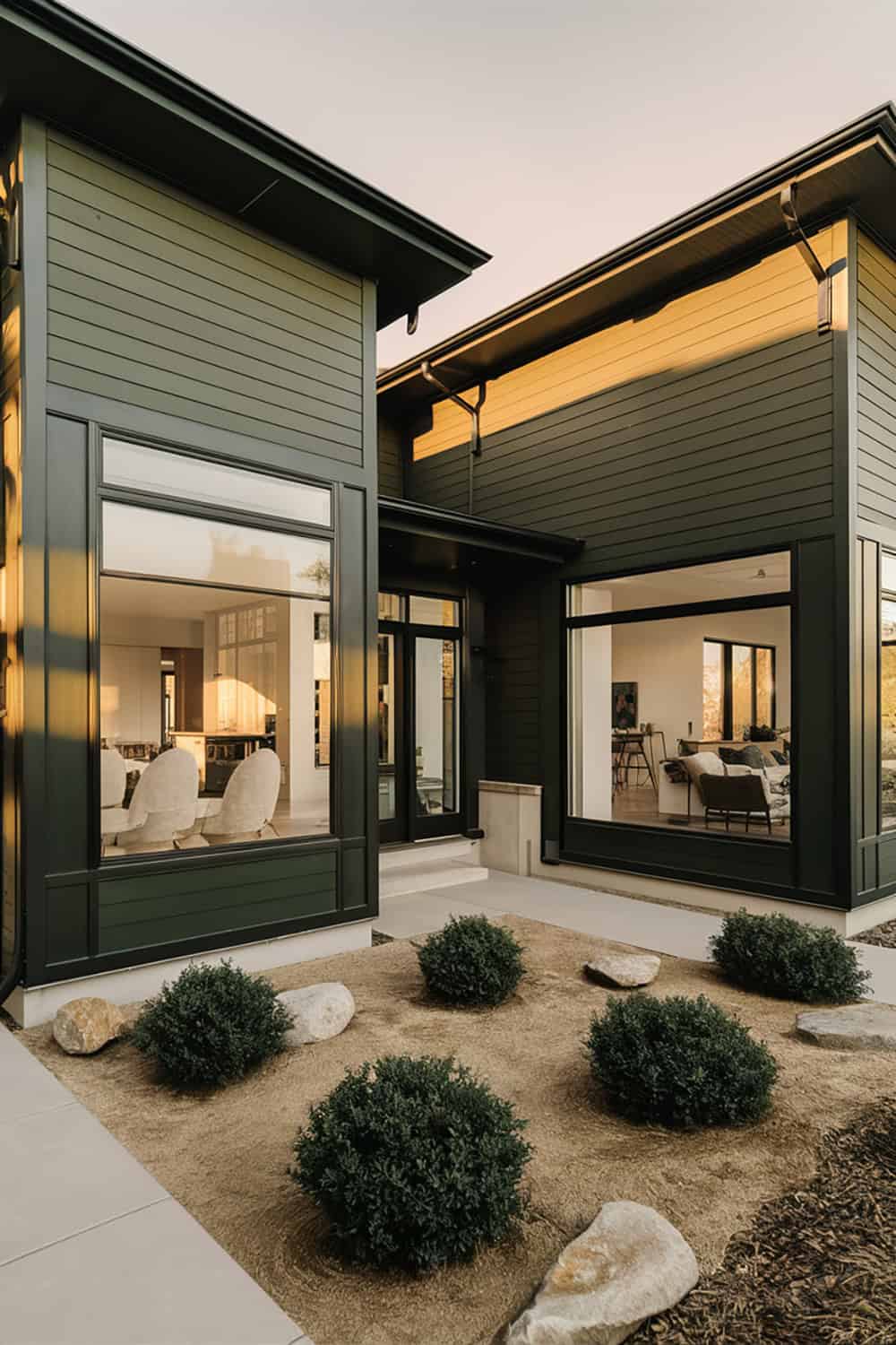 Dark green contemporary house