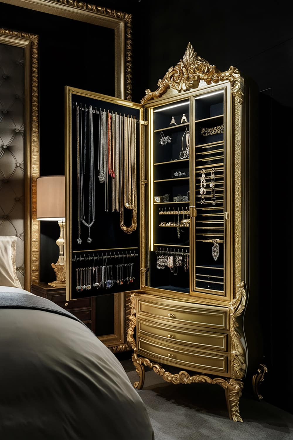 Full Length Mirror with Hidden Jewelry Storage