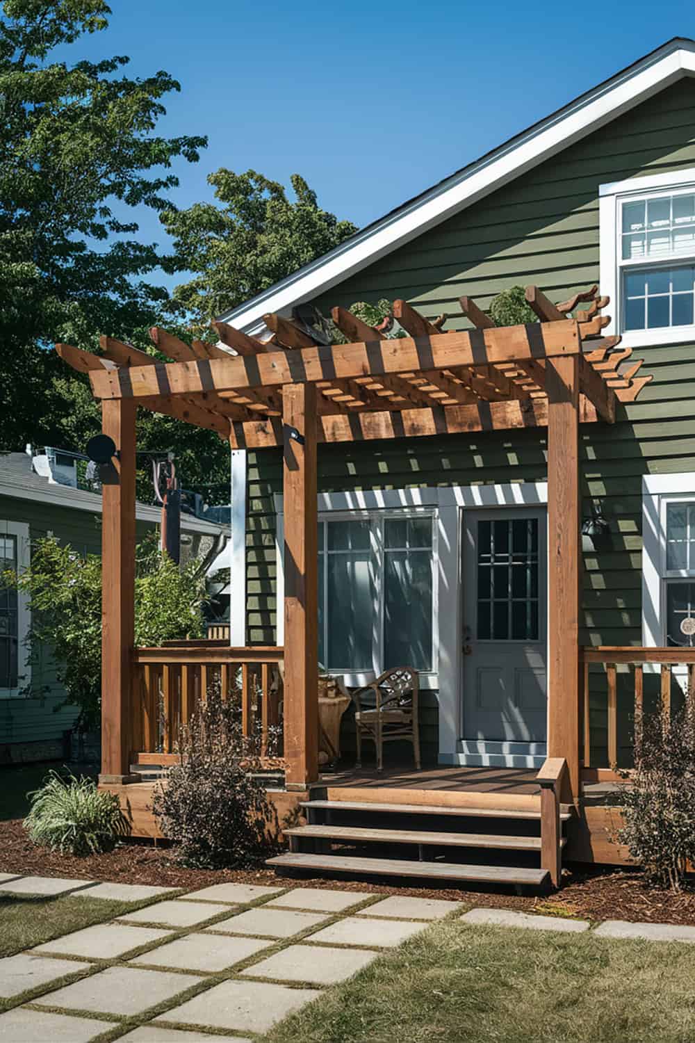Green Exterior with Pergola