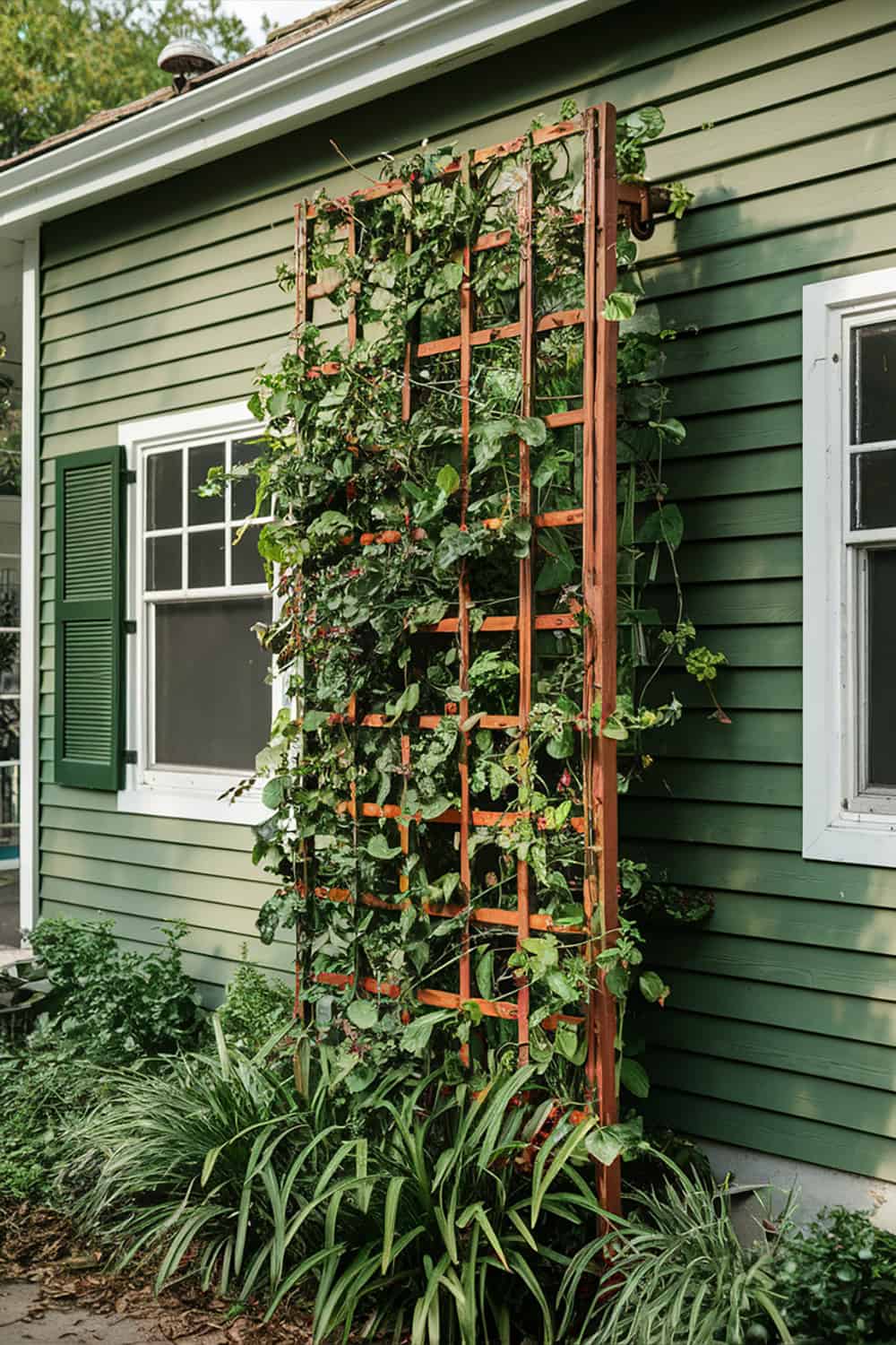 Green House with Garden Trellis