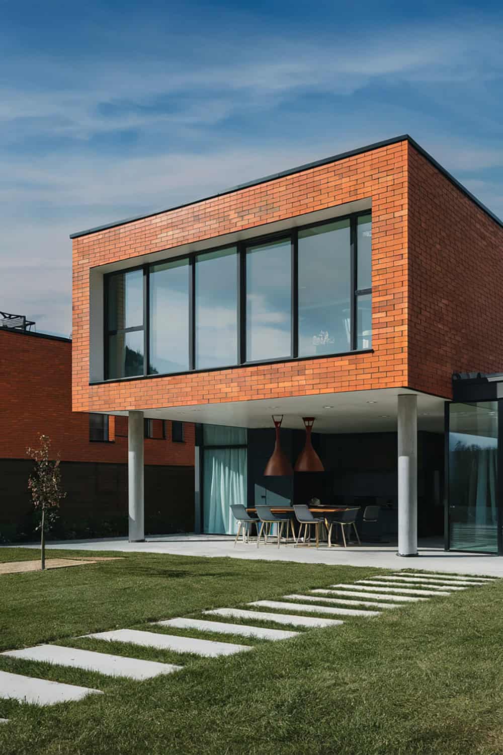 Modern Orange Brick Facade