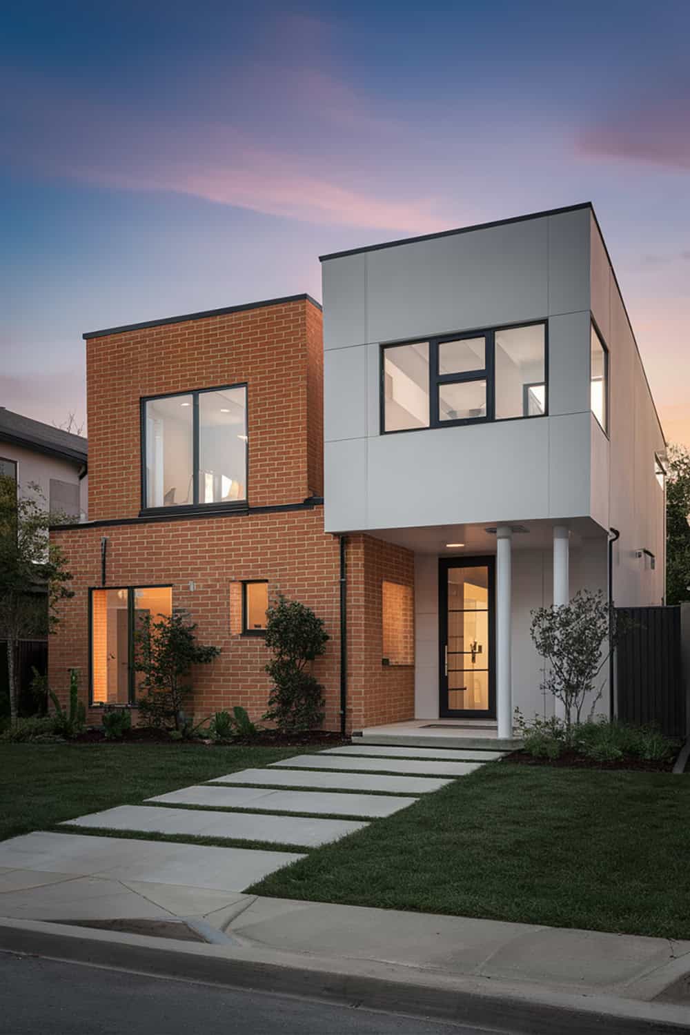 Orange Brick and Stucco Combination