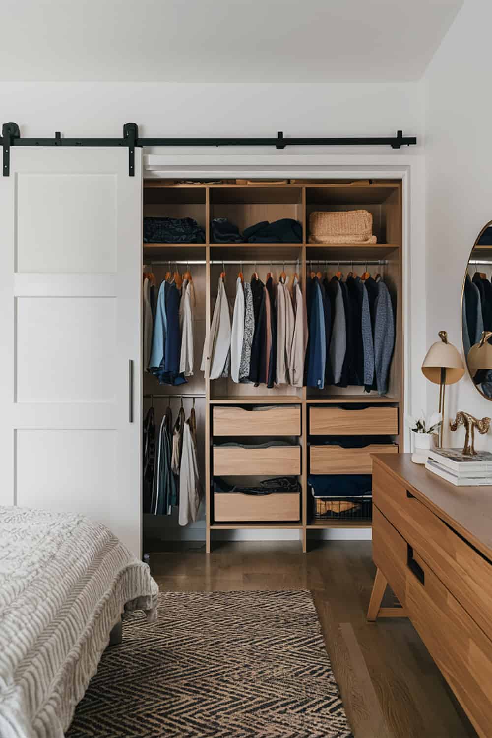 Sliding Door Closet with Organized Storage