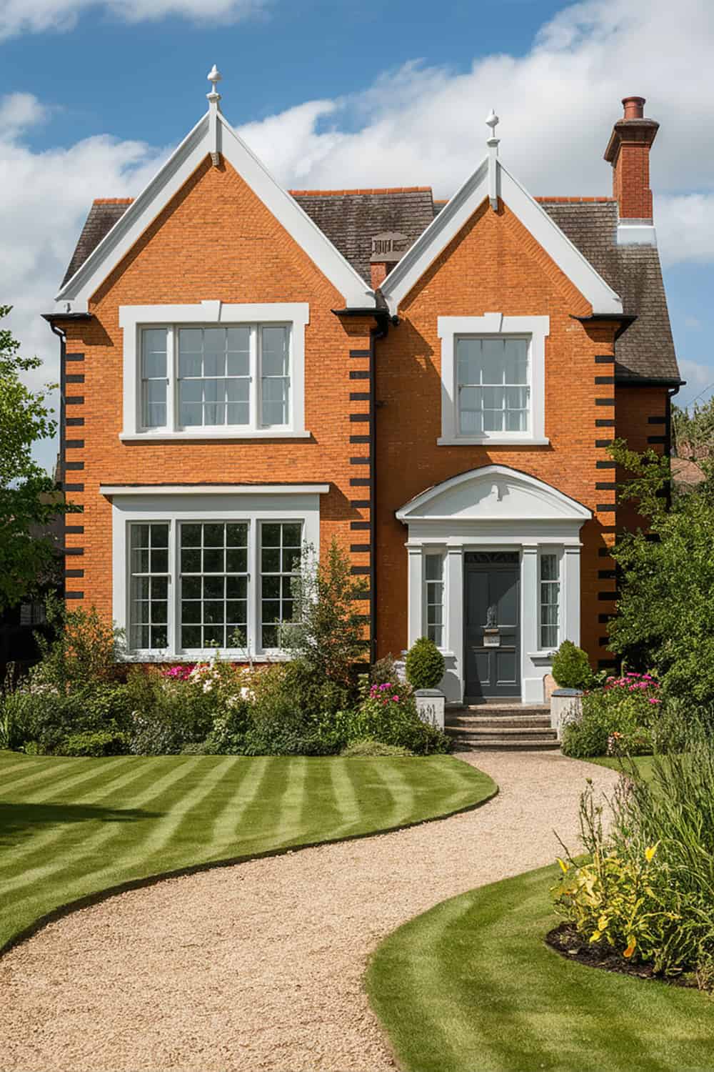 Two Story Orange Brick Home
