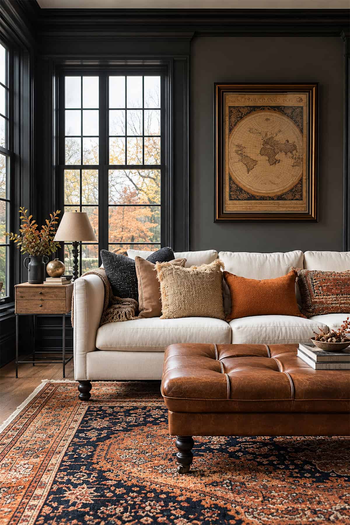 Layered Rugs in Autumnal Hues