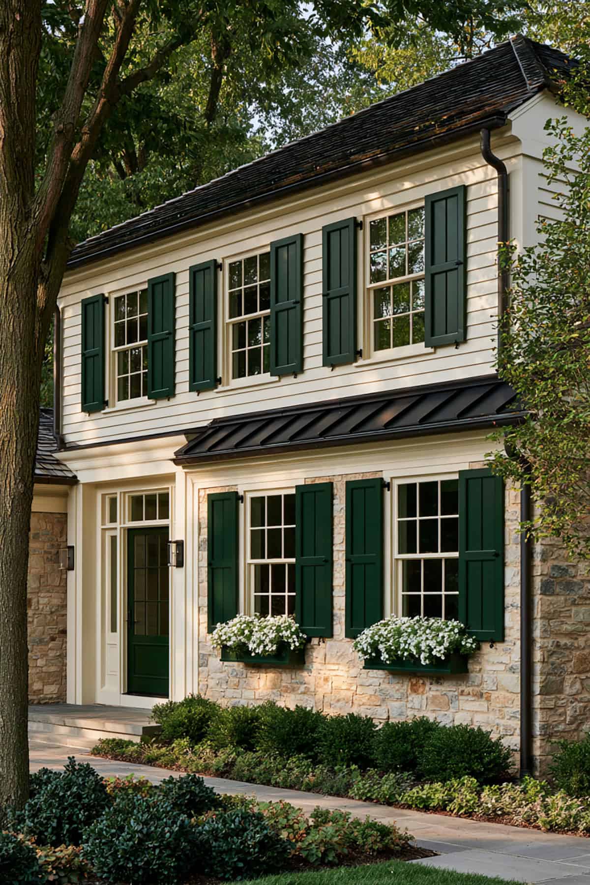 Forest Green Board And Batten Shutters
