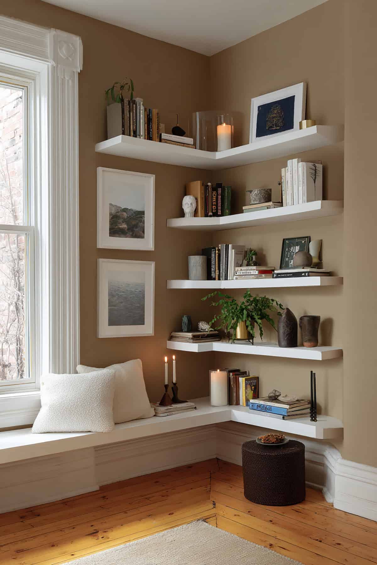 Asymmetrical Corner Shelves