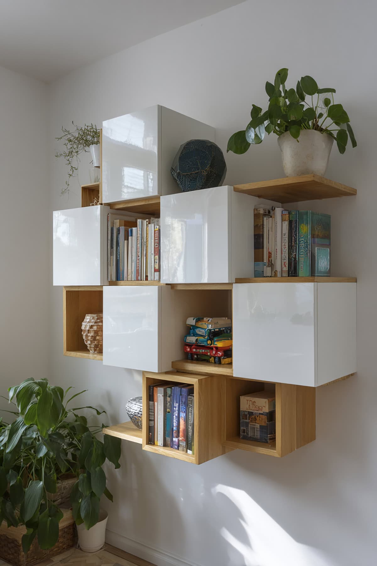 Floating Corner Cube Shelves