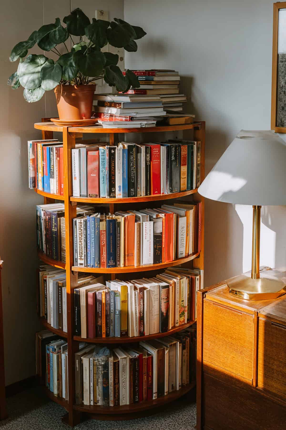 Rotating Corner Bookshelf