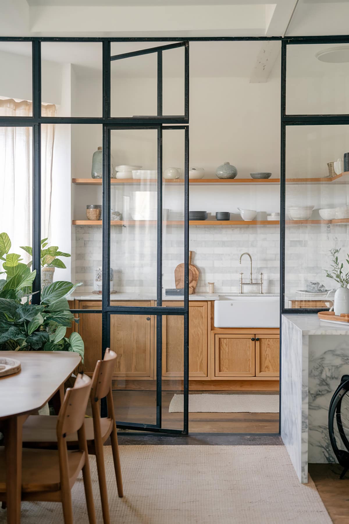Black Framed Glass Partitions for an Open Layout