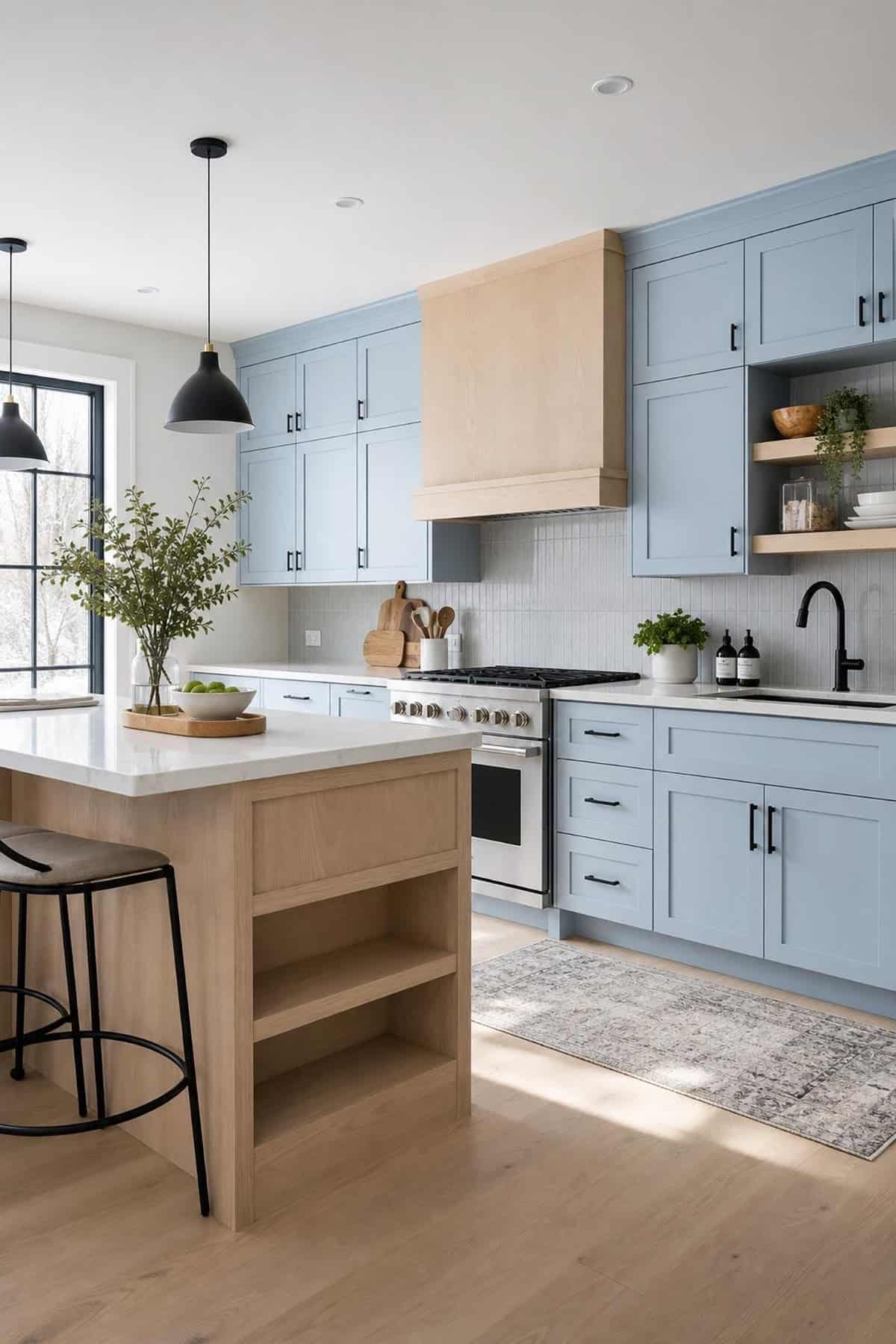 Ice Blue & Natural Maple
