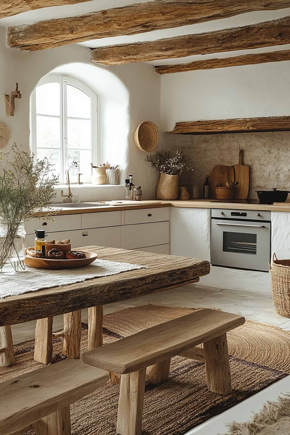 Rustic Wooden Ceiling Beams for Warmth