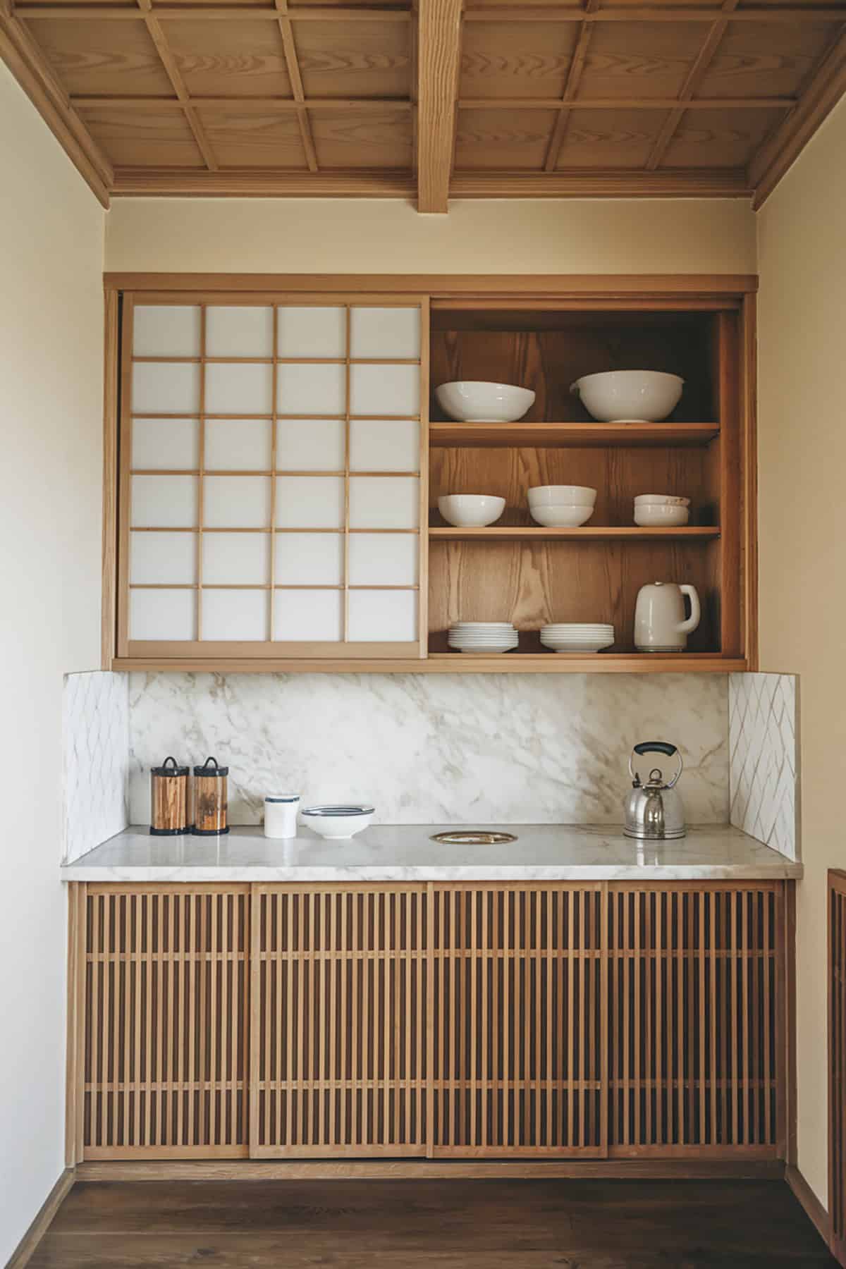 Sliding Shoji Inspired Cabinet Doors