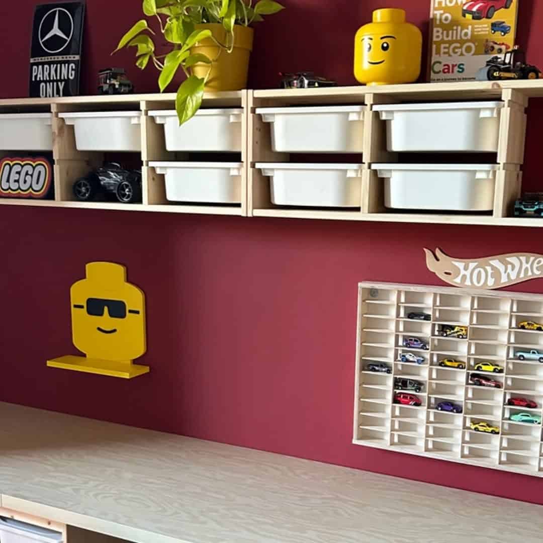 Wall Mounted Lego Storage with Bins