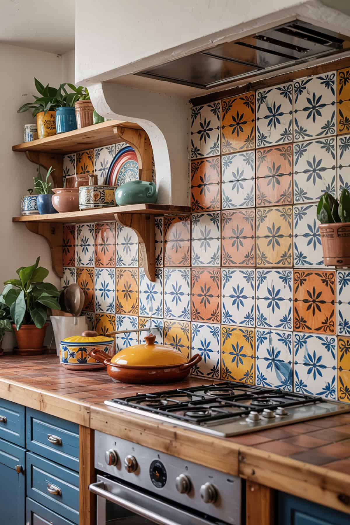 Colorful Talavera Tile Backsplash