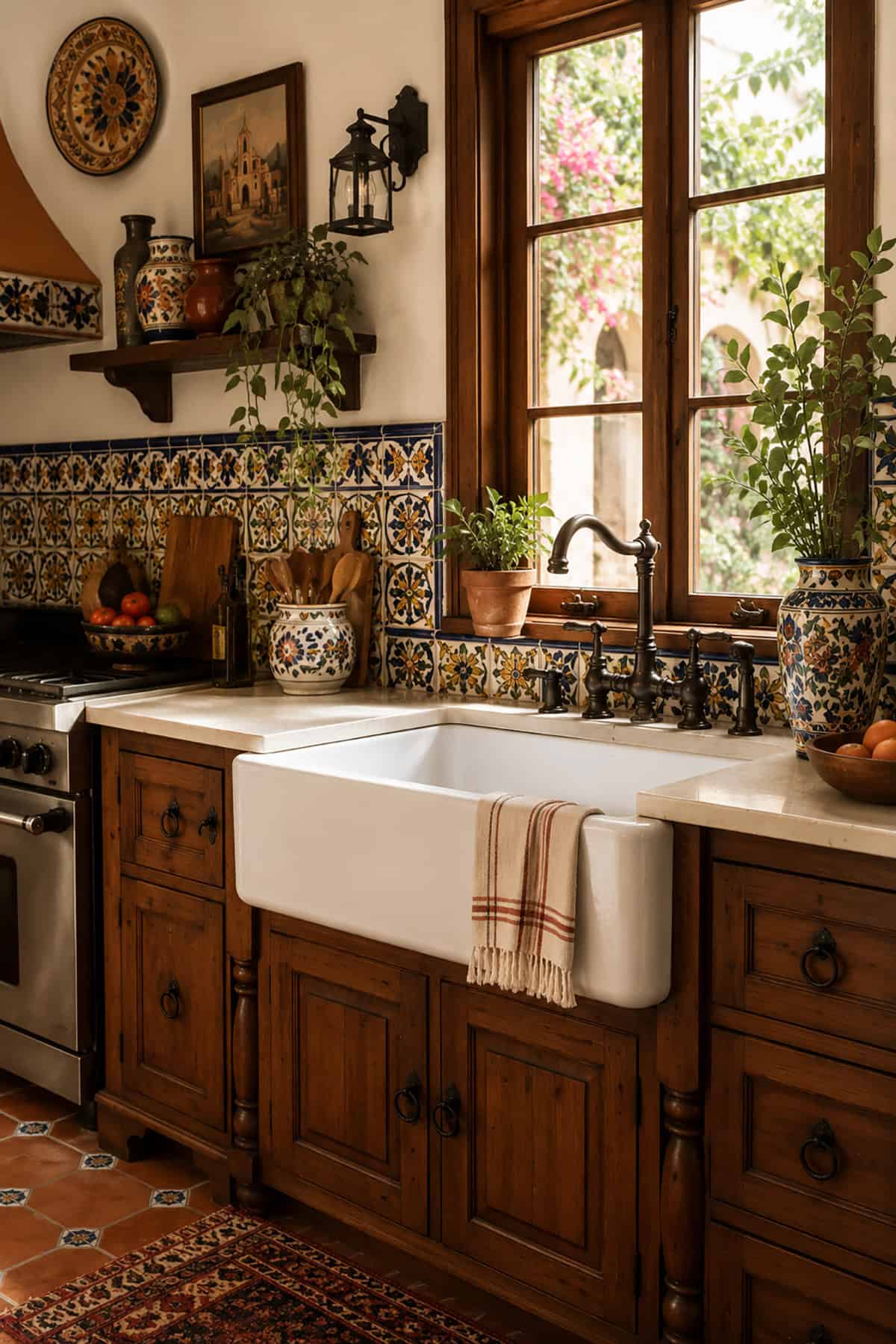 Farmhouse Sink With Spanish Colonial Accents